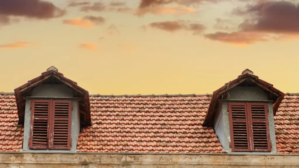 Red tiled rooftop of an old house of Trebinje