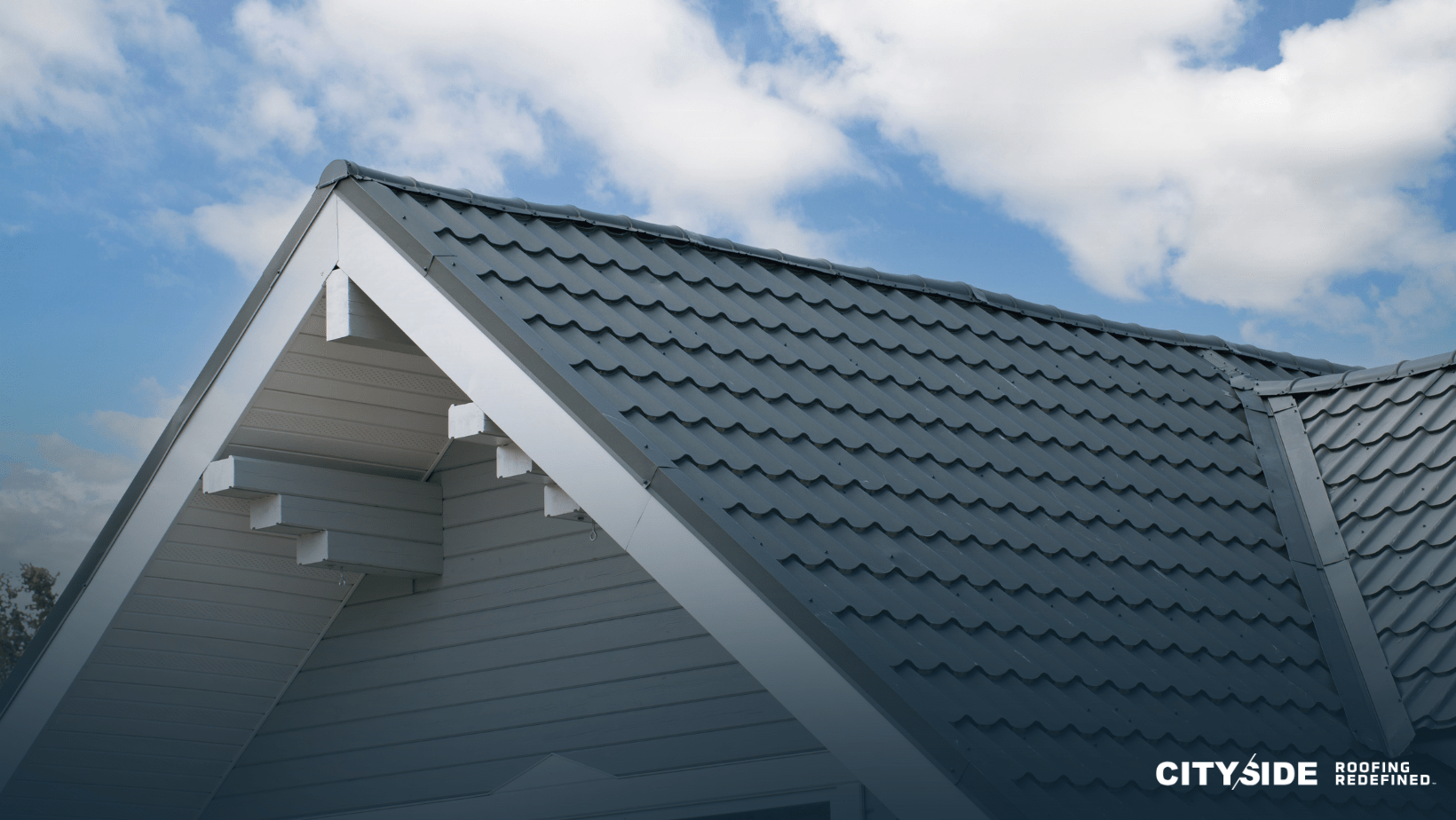 Image of a house roof featuring the word "cityside" prominently displayed on its surface.