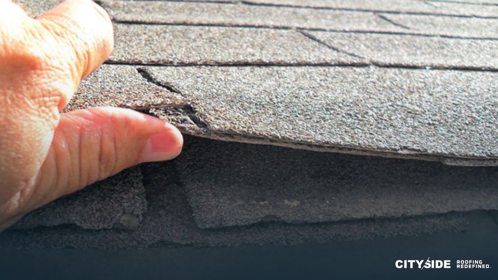 A person is engaged in roof repair