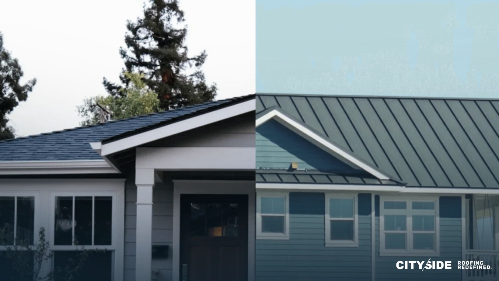 Comparison of metal and vinyl siding with a focus on their roofing styles and materials.