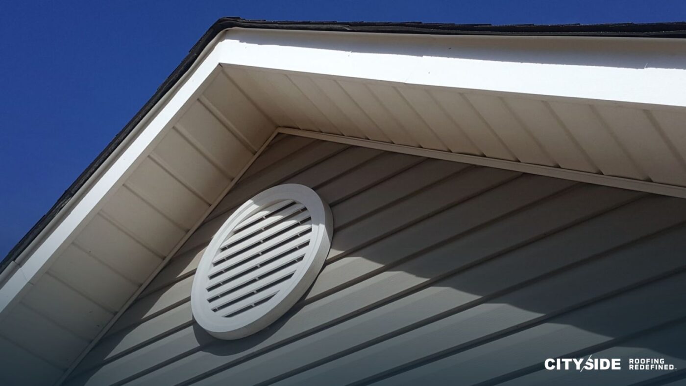 Detailed view of a house roof with a window