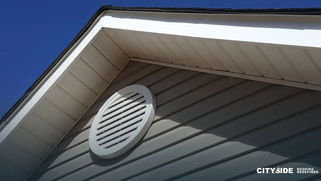 Detailed view of a house roof with a window